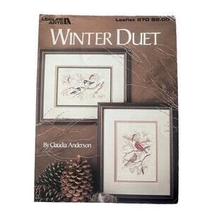 Leisure Arts Winter Duet Counted Cross Stitch Pattern Leaflet Claudia Anderson